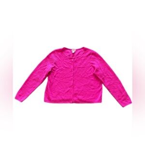 Caslon Wool Cashmere Hot Pink Long Sleeve Button Down Cardigan Women’s XL